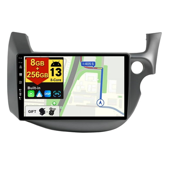 Torovo - [8G+256G, 8-Core] - Android 13 IPS Car Stereo For Honda Fit (2008-2013) RHD - Wireless CarPlay/Android Auto - LED Camera & MIC - 10.1 Inch 2 Din - Steering Wheel DAB Fast-boot 360-CAM