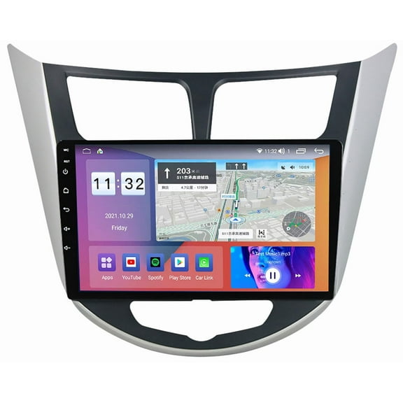 Torovo Android 12.0 Car Stereo Radio for H-yundai Verna 10-16 GPS Sat Navigation 9'' Touchscreen DVD Multimedia Player FM BT Receiver with 4G 5G Wifi SWC DSP Mirror Link Carplay M150S,D