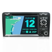 Torovo Android 12 Car Stereo For Audi A3 8P 8PA S3 RS3 2003-2013 - Built-in Wireless CarPlay + Android Auto - 2G+32G - Rear Camera + MIC FREE - 7 Inch 2 Din - Steering Wheel DAB Fast-boot WIFI
