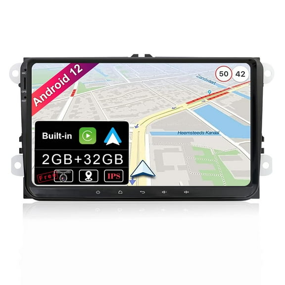 Torovo Android 12 Din Car Stereo For VW Golf/Skoda/Seat/Passat/Polo - Built-in Carplay + Android Auto - 2G+32G - Rear Camera Free -IPS 9 Inch 2 Din - Steering Wheel DAB Fast-boot WIFI DSP Bluetooth