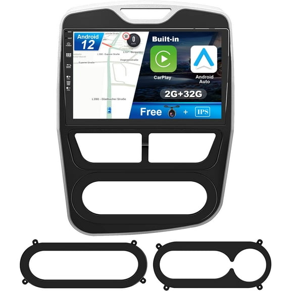 Torovo Android 12 IPS Car Stereo Fit Renault CLIO (2013-2016) - Wireless Carplay + Android Auto - [2G+32G] - Rear Camera FREE - 10.1 Inch 2 Din - Steering Wheel Control WiFi 4G DAB Fast-boot Bluetooth