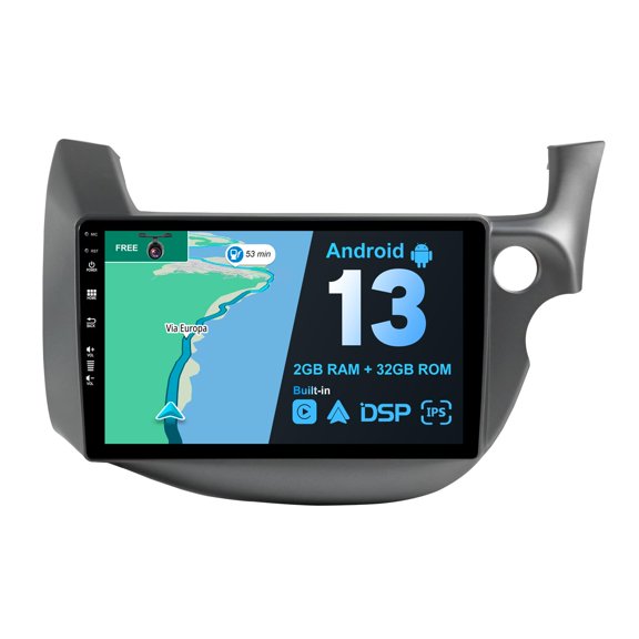 Torovo Android 13 IPS Car Stereo For Honda Fit (2008-2013) RHD - Built-in Wireless CarPlay + Android Auto - 2G+32G - Rear Camera FREE - 10.1 Inch 2 Din - Steering Wheel DAB Fast-boot Bluetooth WIFI