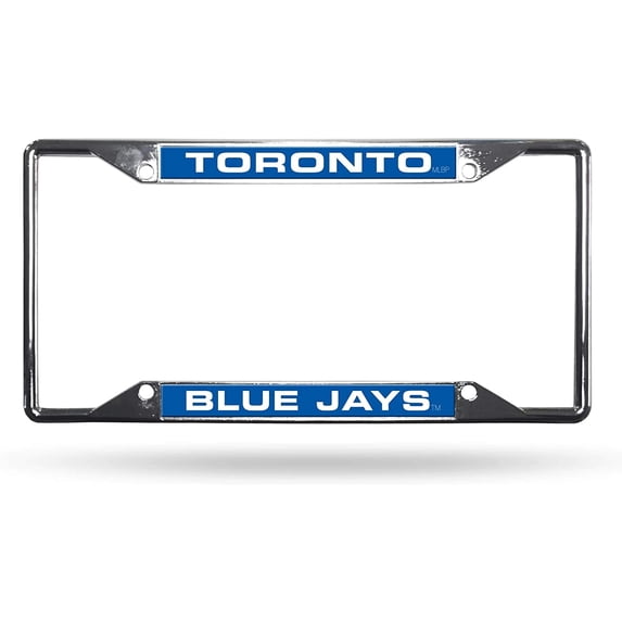 Toronto Baseball Blue Jays All Corner EZ View Chrome Metal Laser Cut License Plate Frame