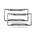 thumbnail image 1 of Toronto-Basketball-Raptor's (Set of 2) All Corner EZ View Chrome Metal Laser Cut License Plate Frames, 1 of 5