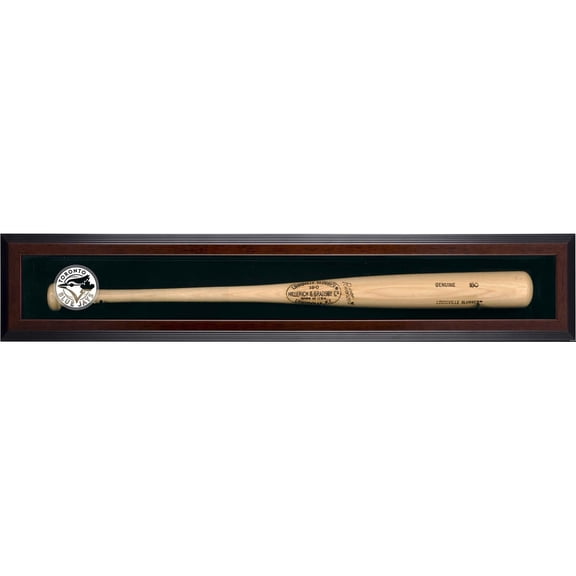 Toronto Blue Jays Logo Brown Framed Single Bat Display Case