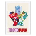 thumbnail image 1 of Toronto Canada - CA - Vintage Airline Travel Poster c.1968 - Japanese Unryu Rice Paper Art Print (Unframed) 18 x 24 in, 1 of 4