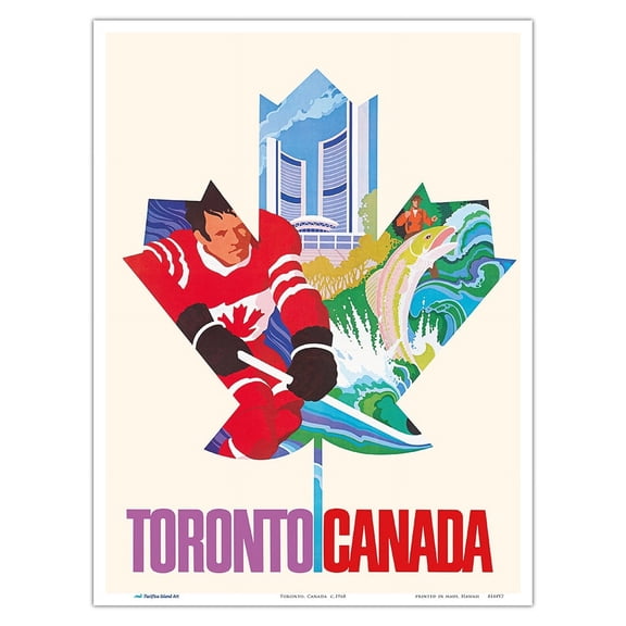 Toronto Canada - CA - Vintage Airline Travel Poster c.1968 - Master Art Print (Unframed) 9in x 12in