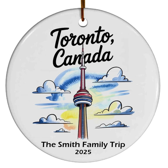 Toronto Canada CN Tower Christmas Ornament, Collection of City Travel Souvenirs for Family and Friends, Christmas Tree Ornament City Travel, Trips of The Year, Christmas Ornament 2025