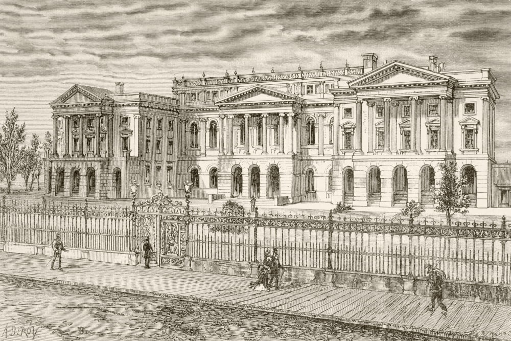 Toronto Canada Osgoode Hall In The 19Th Century From A 19Th Century Illustration Canvas Art - Ken Welsh Design Pics (17 x 11)