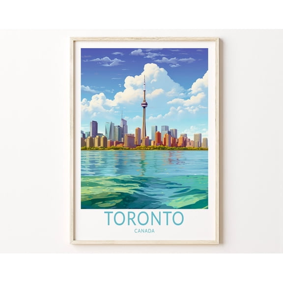 Toronto Canada Travel Print Wall Art, Toronto Skyline Canada Travel Poster, Canada Travel Poster, Traveler Home Decor, Traveler Gift Wall Art, Modern Wall Decor, 8x12 UNFRAMED