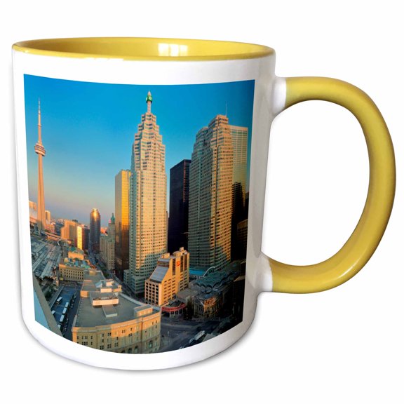 3drose, Toronto. City at Dusk, 11oz Two-tone Yellow Mug