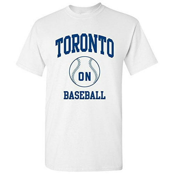 Toronto Classic Baseball Arch Basic Cotton T-Shirt - X-Large - White