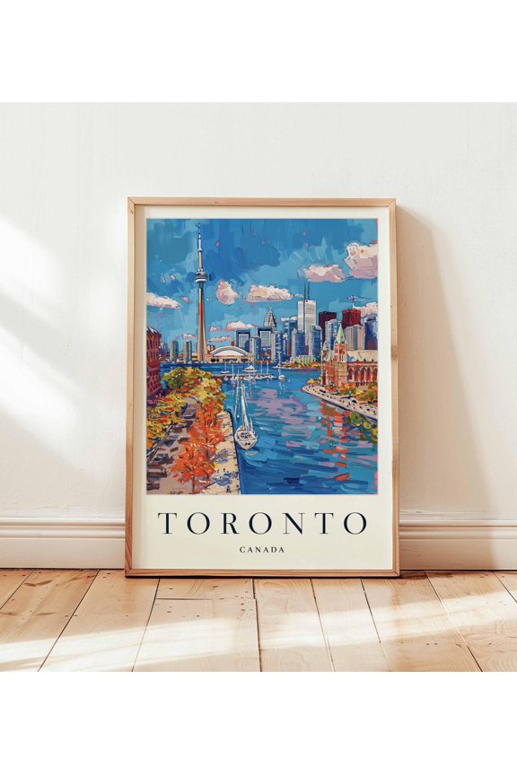 Toronto Cn Tower Print Travel Urban Wall Art, Unframed Paper Print