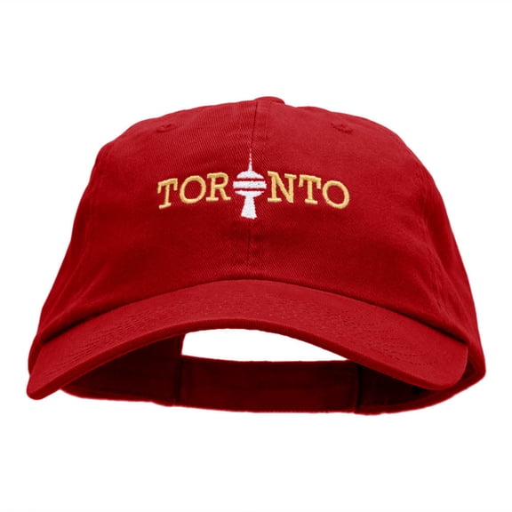Toronto Embroidered Cotton Twill Cap - Red OSFM