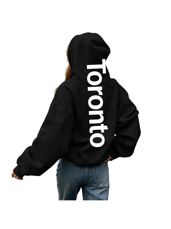 Toronto Hoodie Ontario Canada Sweatshirt Pullover Hoodie for Women Letter Print Graphic