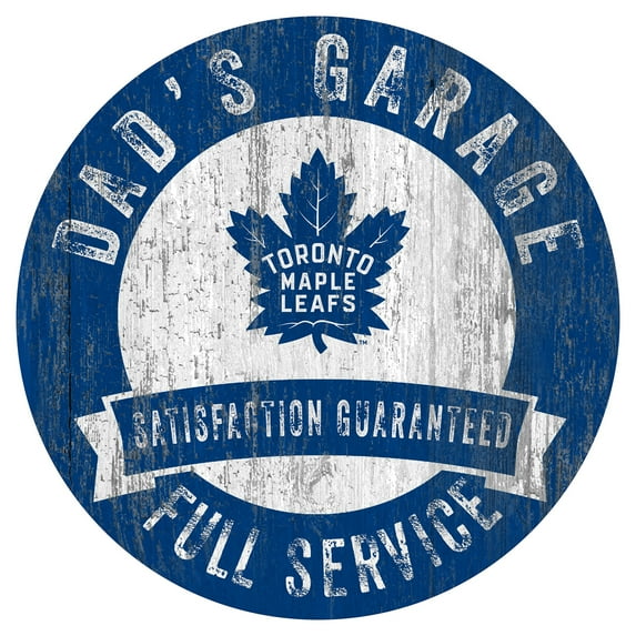 Toronto Maple Leafs 12" Dad's Garage Wood Sign