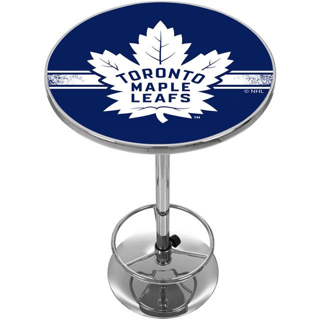 Toronto Maple Leafs Logo Bar Table with Adjustable Footrest and Acrylic