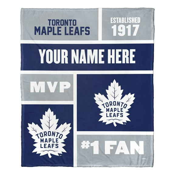 Toronto Maple Leafs NHL Colorblock Personalized Silk Touch Throw Blanket, 50" X 60"
