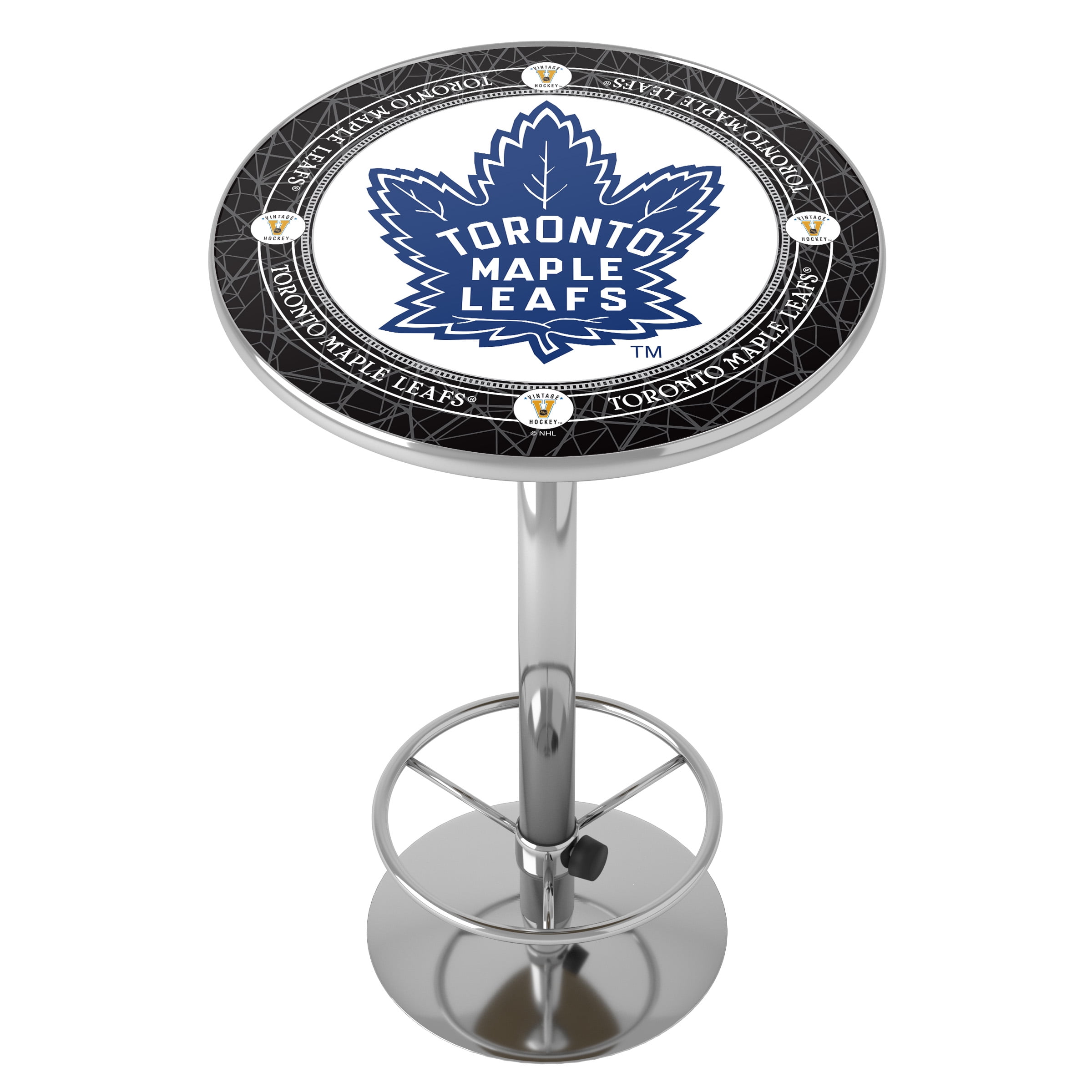 Toronto Maple Leafs Throwback Bar Table with Adjustable Footrest and Acrylic Top