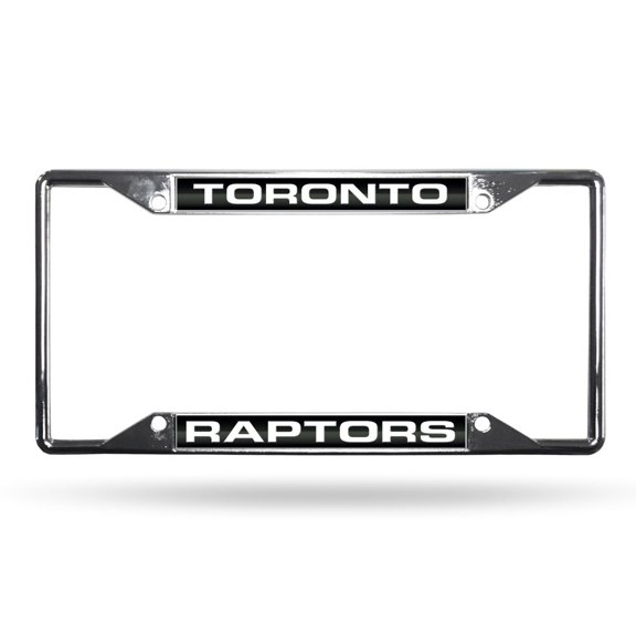 Toronto Basketball Raptor's All Corner EZ View Chrome Metal Laser Cut License Plate Frame