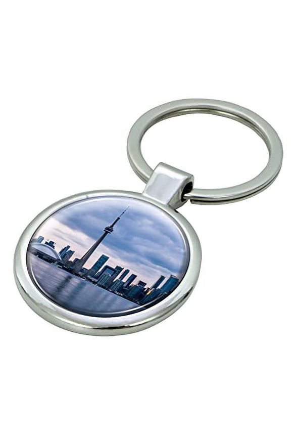 Toronto Ontario Canada Keychain with Epoxy Dome and Metal Keyring