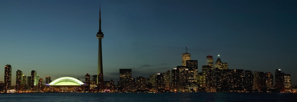 Toronto Ontario Skyline Canvas Art - Alan Marsh Design Pics (35 x 12)
