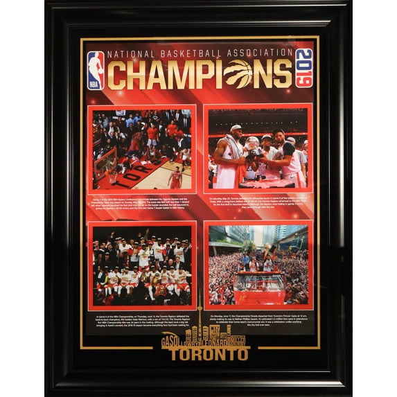 Toronto Raptors Framed Championship Collage with City Skyline