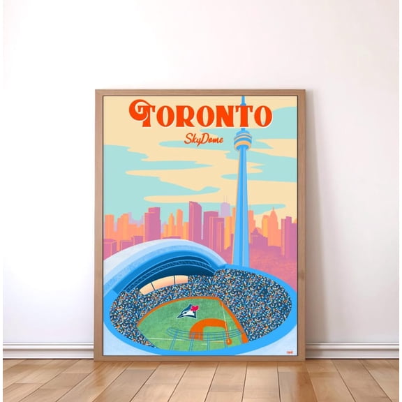 Toronto Skydome Art Print, Rogers Center Baseball Stadium Poster, Unframed Paper Poster 8x10in