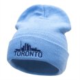 thumbnail image 1 of Toronto Skyline Embroidered 12 Inch Long Knitted Beanie - Sky Blue OSFM, 1 of 5