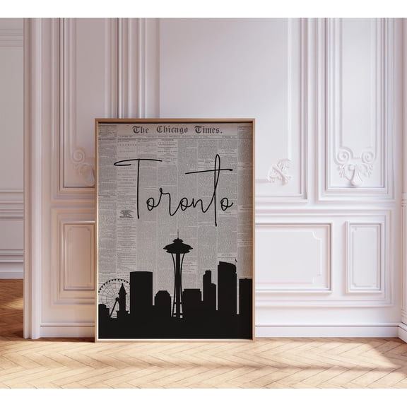 Toronto Travel Exhibition Print Trendy Toronto City Vintage Newspaper Minimalist Unframed Paper Poster 8x10in