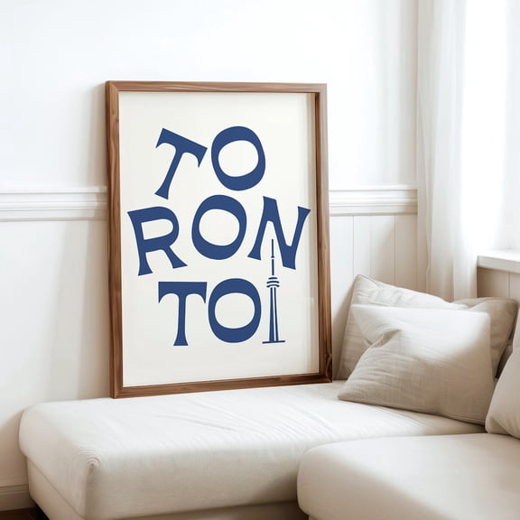 Toronto Travel Poster, Navy Blue CN Tower poster Unframed Paper Print