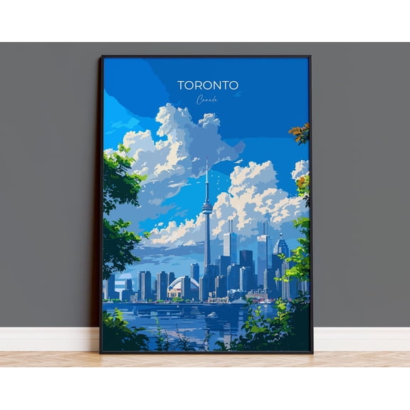 Toronto Travel Poster, Travel Print of Toronto, Canada Ontario Gift, Toronto Art Lovers Gift, Canada Gift Art, Wall Art Print, 8x12 UNFRAMED