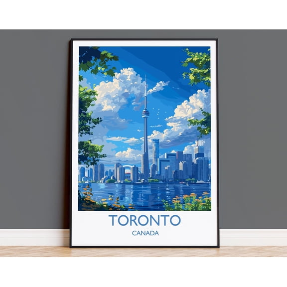 Toronto Travel Print, Travel Poster of Toronto, Canada Ontario Gift, Toronto Art Lovers Gift, Canada Gift Art, Wall Art Print, 8x12 UNFRAMED