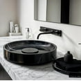 thumbnail image 1 of Toros Black Marble Vessel Sink – Handcrafted Round Bathroom Sink with Polished Finish, 1 of 4