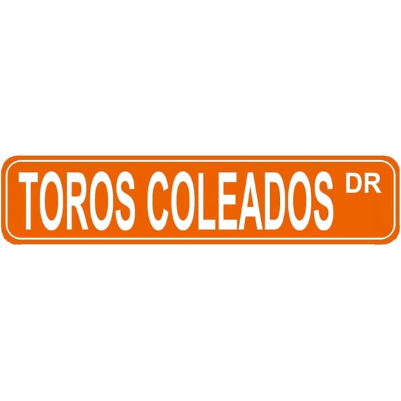 Toros Coleados DR Sign Venezuelan Sport Fan Gift Home House Bar Pub Decor Street Sign Orange Metal Tin Sign.jpg