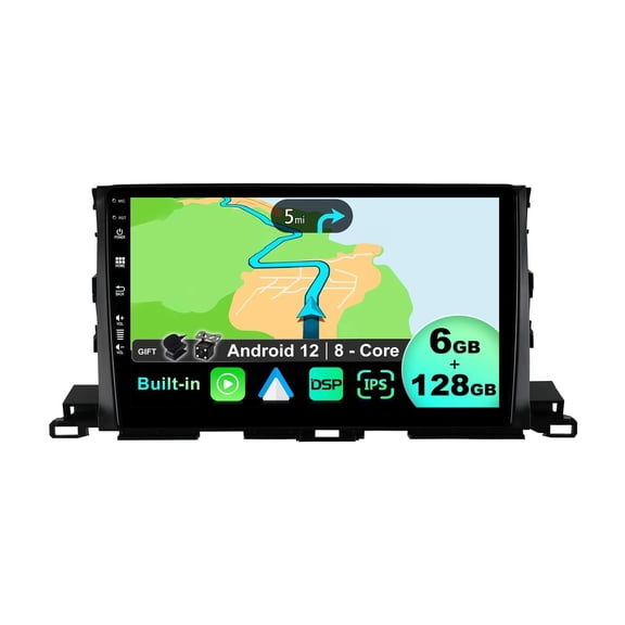 Torovo - [6G+128G] - Android 12 IPS Car Stereo For Toyota Highlander (2015-2018) - Wireless CarPlay/Android Auto - LED Camera & MIC - 10.1 Inch 2 Din - DSP Steering Wheel WiFi DAB Fast-boot 360-CAM