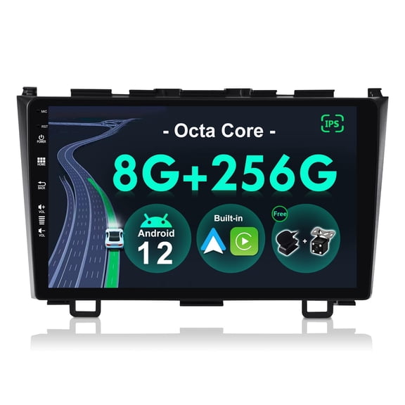 Torovo - [8G+256G, 8-Core] - Android 12 IPS Car Stereo For Honda CRV (2006-2011) - Wireless CarPlay/Android Auto - LED Camera & MIC - 9 Inch 2 Din - DSP Steering Wheel DAB Fast-boot 360-Camera WIFI