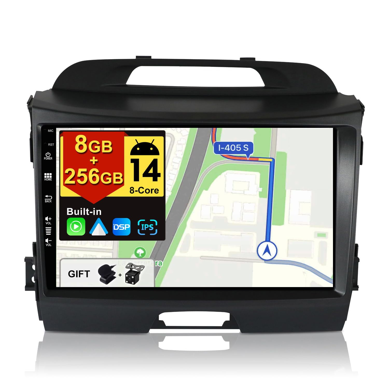 SXAUTO Autoradio Android 14 Per Mazda CX-7 (2008-2015) – 8GB RAM, 256GB ROM, Carplay Wireless, DSP, 9", 2 Din - 2