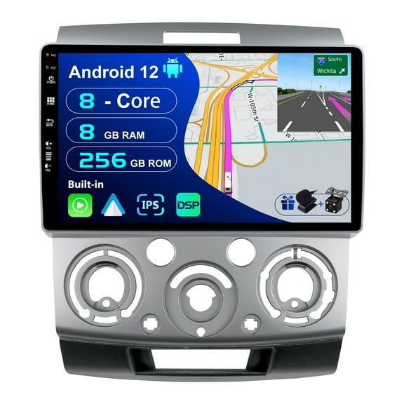 Torovo [8G+256G] Android 12 IPS Car Stereo For Ford Ranger/Everest/Mazda BT50 J97M (2006-2013) - Wireless CarPlay/Android Auto - Camera & MIC - 9 Inch 2 Din - Steering Wheel DAB Fast-boot 360-CAM