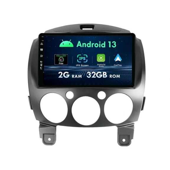 Torovo 9" IPS 2 Din Android Car Radio Suitable For Mazda 2 (2007-2014) - [2G+32G] - [Built-in Carplay+GPS Navi ] - Free Camera SWC 4G WiFi AUX RDS DAB Head Unit