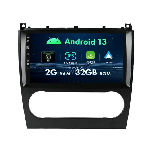 Torovo 9Inch IPS Car Radio Stereo Android for Mercedes Benz W203 W209 C180 C200 C220 C230 (2005-2009) - Free Camera - [2G + 32G] - 2 Din - Supports Carplay DAB Steering Wheel Control RDS BT WIFI GPS