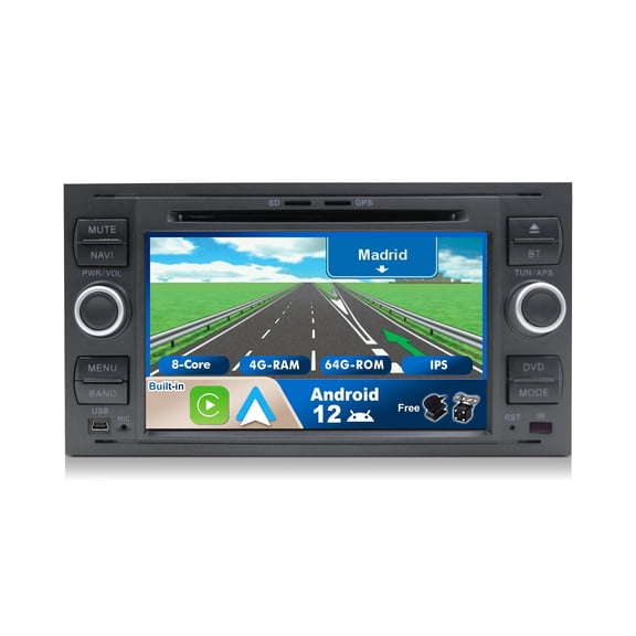 Torovo Android 12 Car Stereo For Ford C-Max/Connect/Fiesta/Focus/Fusion/Galaxy/Kuga/S-Max/Transit/Mondeo - Wireless CarPlay/Android Auto - 4G+64G - Camera + MIC - 2 Din - SWC DAB Fast-boot 360-CAM