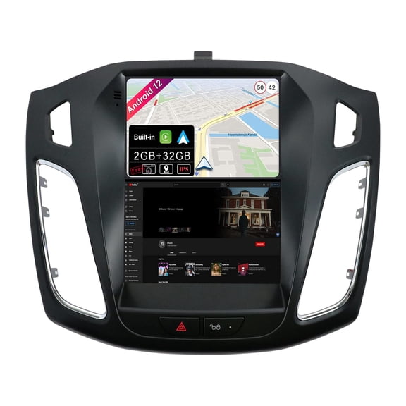 Torovo Android 12 IPS Car Stereo For Ford Focus (2010-2013) - Built-in Wireless Carplay/Android Auto - 2G+32G - Rear Camera FREE - 9.7 Inch 2 Din - Steering Wheel WiFi 4G DAB Fast-boot Split-Screen