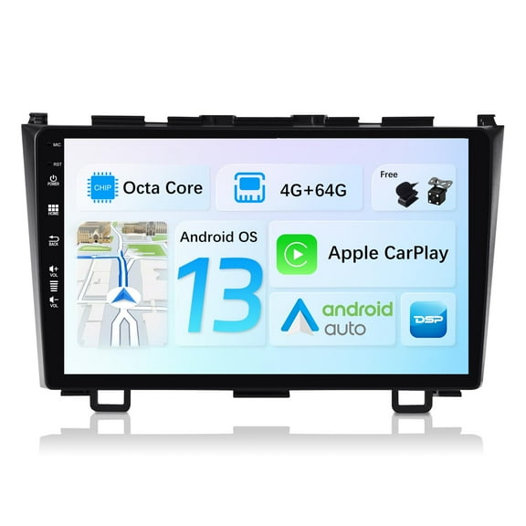 Torovo Android 12 IPS Car Stereo For Honda CRV (2006-2011) - Wireless CarPlay/Android Auto - 4G+64G - LED Camera + MIC - 10.1 Inch 2 Din - DSP Steering Wheel WiFi DAB Fast-boot 360-Camera BT AHD
