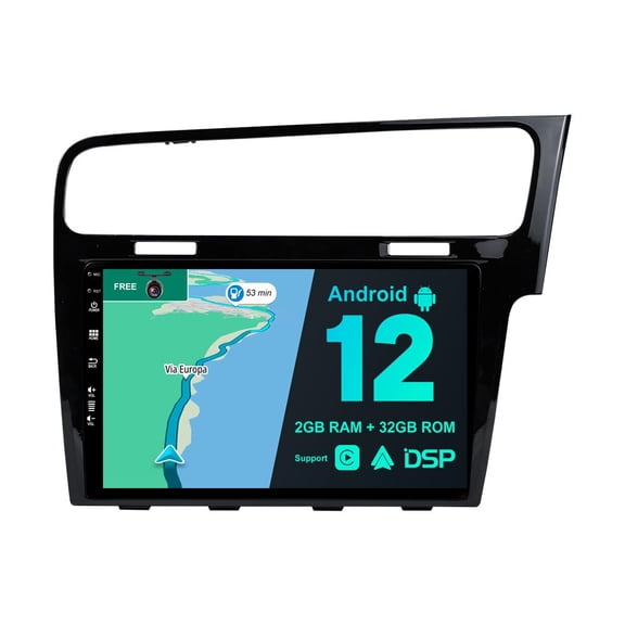 Torovo Android 12 IPS Car Stereo For VW Golf 7 RHD (2014-2016) - Built-in Wireless CarPlay + Android Auto - 2G+32G - Rear Camera FREE - 10.1 Inch 2 Din - Steering Wheel DAB Fast-boot Bluetooth WIFI