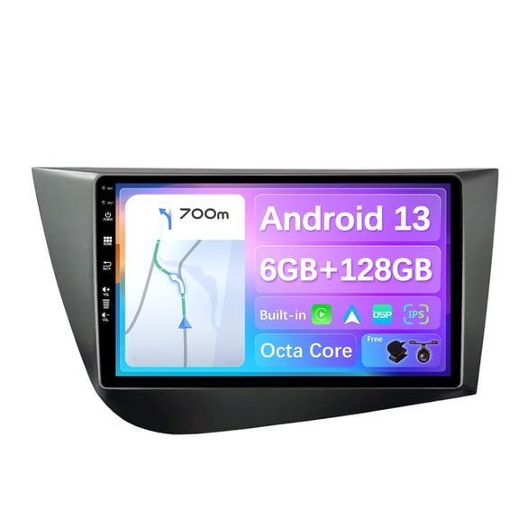 Torovo Android 13 - [8-Core, 6G+128G] - Car Stereo For Seat Leon MK2 (2005-2012) - Wireless CarPlay/Android Auto - LED Camera & MIC - IPS 9 Inch 2 Din - DSP Steering Wheel DAB Fast-boot 360-Camera