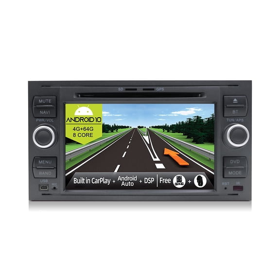 Torovo Android 13 Car Radio Suitable for Ford C-Max/Focus/Galaxy/S-Max/Transit/Mondeo [4G + 64G] - [Built-in DSP + Carplay + Android Car] - LED Camera Free - Support Steering Wheel Control 4G WiFi DAB