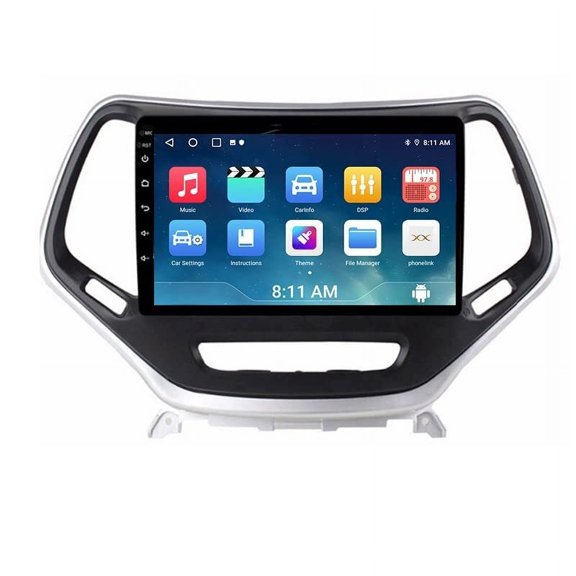 Torovo Android Car Stereo for Jeep CHEROKEE 2014-2017 2 Din Radio GPS Navigation IPS Touch Screen Multimedia Player Support 4G Carplay SWC Wifi Mirror Link DSP BT(Size:8 core 4G+wifi 2G+32G)