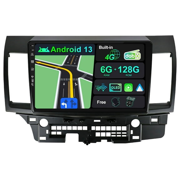 Torovo | Built-in DAB & 4G LTE | Android 13 Car Stereo For Mitsubishi Lancer (2010-2016) - 6G+128G - Carplay/Android Auto - Camera + MIC - 10.1 Inch QLED 2 Din - SWC - 360-CAM - Dual Band WIFI - DSP
