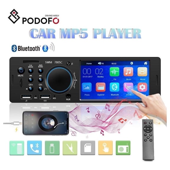 Torovo Car Radio Podofo 4.1 Touch Screen Car Radio With Fm Raido Bluetooth